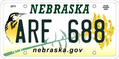NE license plate ARF688