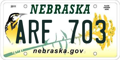 NE license plate ARF703