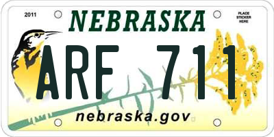 NE license plate ARF711