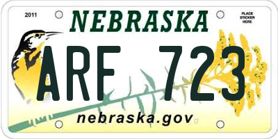 NE license plate ARF723