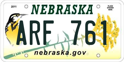 NE license plate ARF761