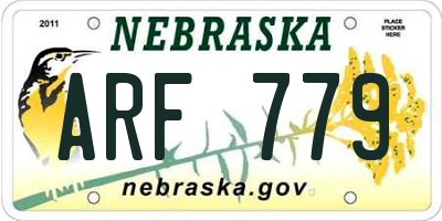 NE license plate ARF779