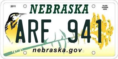 NE license plate ARF941