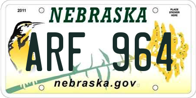 NE license plate ARF964