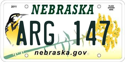 NE license plate ARG147