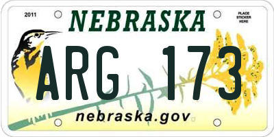 NE license plate ARG173