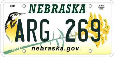 NE license plate ARG269