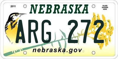 NE license plate ARG272