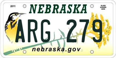 NE license plate ARG279