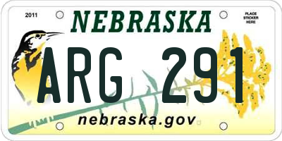 NE license plate ARG291