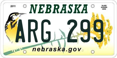 NE license plate ARG299