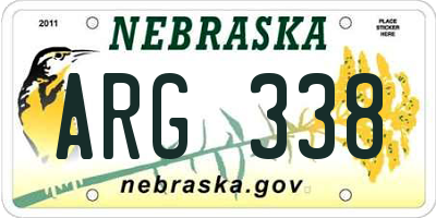 NE license plate ARG338