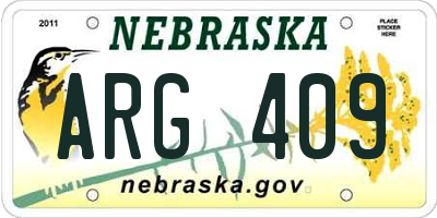 NE license plate ARG409