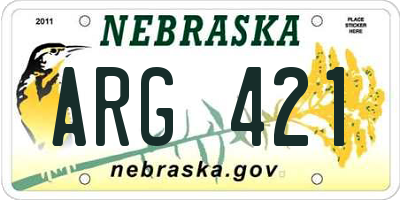 NE license plate ARG421
