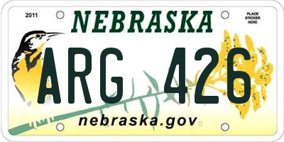 NE license plate ARG426