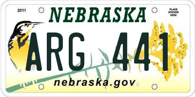 NE license plate ARG441