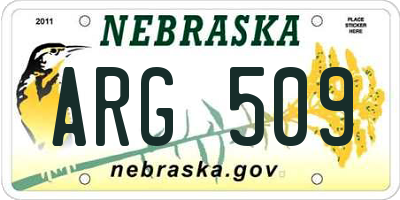 NE license plate ARG509