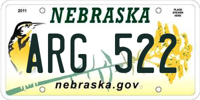 NE license plate ARG522