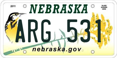 NE license plate ARG531