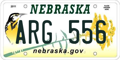 NE license plate ARG556