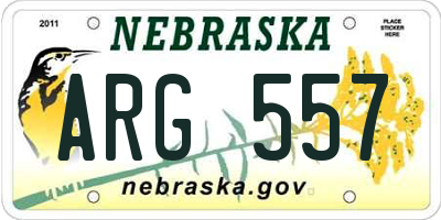 NE license plate ARG557
