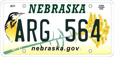 NE license plate ARG564
