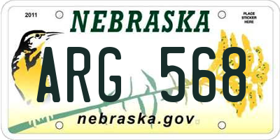 NE license plate ARG568