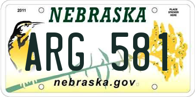 NE license plate ARG581
