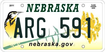 NE license plate ARG591