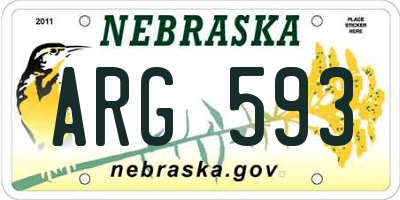 NE license plate ARG593