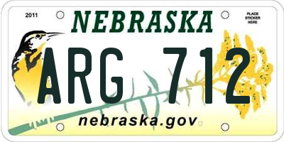 NE license plate ARG712