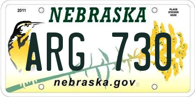 NE license plate ARG730