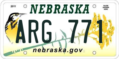 NE license plate ARG771