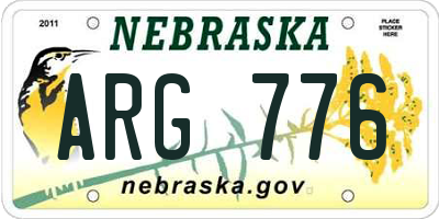 NE license plate ARG776