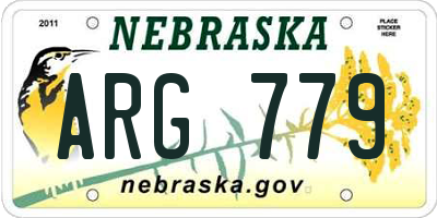 NE license plate ARG779