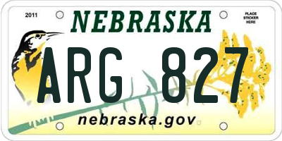 NE license plate ARG827
