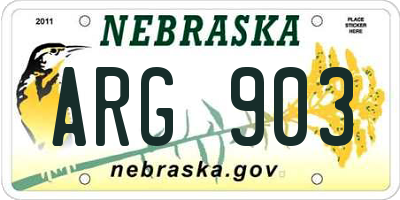 NE license plate ARG903