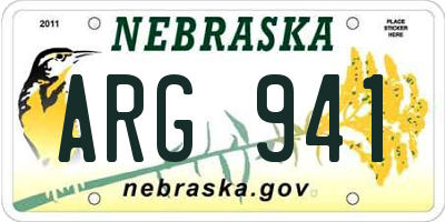 NE license plate ARG941