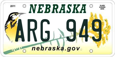NE license plate ARG949