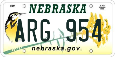 NE license plate ARG954