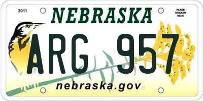 NE license plate ARG957