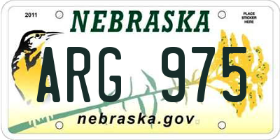 NE license plate ARG975