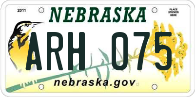 NE license plate ARH075