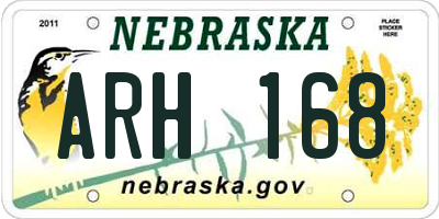 NE license plate ARH168