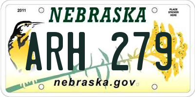 NE license plate ARH279