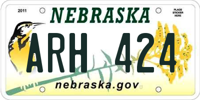 NE license plate ARH424