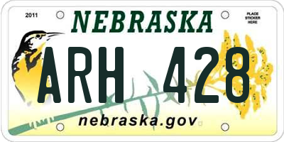 NE license plate ARH428