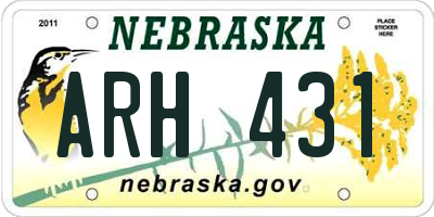 NE license plate ARH431