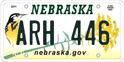 NE license plate ARH446