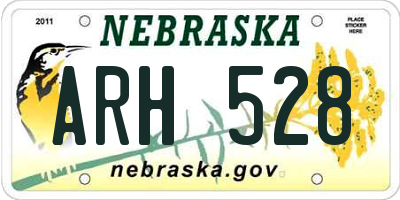 NE license plate ARH528
